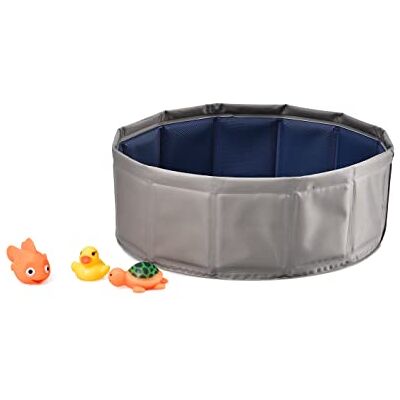 Dehner Favoritkattpool vattenspel, Ø 30 cm, höjd 10 cm, plast, grå/blå Dehner Favoritkattpool vattenspel, Ø 30 cm, höjd 10 cm, plast, grå/blå