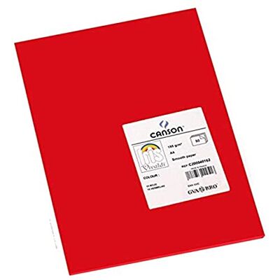Canson Iris Vivaldi A4 120 gsm slätt färgpapper – ljusgrå 185 gsm 50 ark A4-21x29.7cm Röd Canson Iris Vivaldi A4 120 gsm slätt färgpapper – ljusgrå 185 gsm 50 ark A4-21x29.7cm Röd