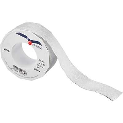PRÄSENT C.E. Pattberg Wien Silver, 22 meter metallnät presentförpackning, 4 cm bredd, tillbehör för dekoration och hantverk, band för presenter, för varje tillfälle, 40 mm-20 m PRÄSENT C.E. Pattberg Wien Silver, 22 meter metallnät presentförpackning, 4 cm bredd, tillbehör för dekoration och hantverk, band för presenter, för varje tillfälle, 40 mm-20 m