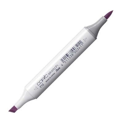 Copic Skissmarkör typ V – 12, Pale Lilac, professionell penselmarkör, med en superpenselspets och en medelbrun spets Copic Skissmarkör typ V – 12, Pale Lilac, professionell penselmarkör, med en superpenselspets och en medelbrun spets