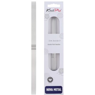 KnitPro Nova strumpstickor – sticknålar med dubbla ändar 20 cm x 2 mm, 5-pack KnitPro Nova strumpstickor – sticknålar med dubbla ändar 20 cm x 2 mm, 5-pack