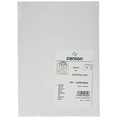 Canson A4-paket (15 ark) kartong Guard IRIS 185 g vit Canson A4-paket (15 ark) kartong Guard IRIS 185 g vit