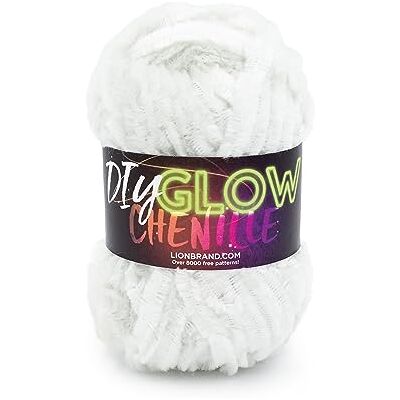 Lion Brand Yarn Lejonmärke garn gör-det-själv glöd Chenille-garn, pärla Lion Brand Yarn Lejonmärke garn gör-det-själv glöd Chenille-garn, pärla