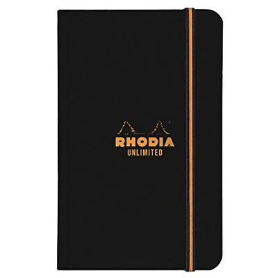 Rhodia 118559C – obegränsad svart elastisk anteckningsbok – 9 x 14 cm – linjerad – 120 löstagbara sidor – vitt Clairefontaine papper 80 g/m – sammetslen Touch Cover Rhodia 118559C – obegränsad svart elastisk anteckningsbok – 9 x 14 cm – linjerad – 120 löstagbara sidor – vitt Clairefontaine papper 80 g/m – sammetslen Touch Cover