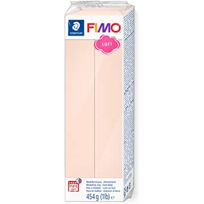 STAEDTLER FIMO soft 8021 Modelleringslera – blekrosa, 454 g Stort ugnshärdande polymerblock, mjukt & formbart – för smycken, dekor & stora projekt – Art.-Nr. 8021-43 STAEDTLER FIMO soft 8021 Modelleringslera – blekrosa, 454 g Stort ugnshärdande polymerblock, mjukt & formbart – för smycken, dekor & stora projekt – Art.-Nr. 8021-43