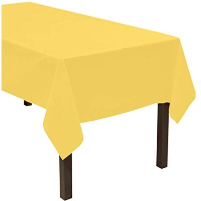 Party Essentials 54108YE-3 slitstark rektangel plast bordsskydd finns i 24 färger, 54 x 108, 3-räknade, gul Party Essentials 54108YE-3 slitstark rektangel plast bordsskydd finns i 24 färger, 54 x 108, 3-räknade, gul
