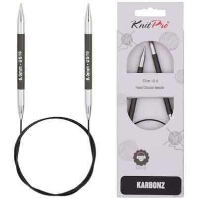 KnitPro Karbonz (80 cm, 6,00 mm) rundstickor 1 enhet KnitPro Karbonz (80 cm, 6,00 mm) rundstickor 1 enhet