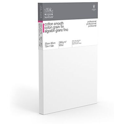Winsor & Newton 6205022 Professional kilram finkorn, duk med 280 g/m² av 100% bomull, 3-vägs grundad för akvarell, oljefärger, akrylfärger – 20 x 30 cm Winsor & Newton 6205022 Professional kilram finkorn, duk med 280 g/m² av 100% bomull, 3-vägs grundad för akvarell, oljefärger, akrylfärger – 20 x 30 cm