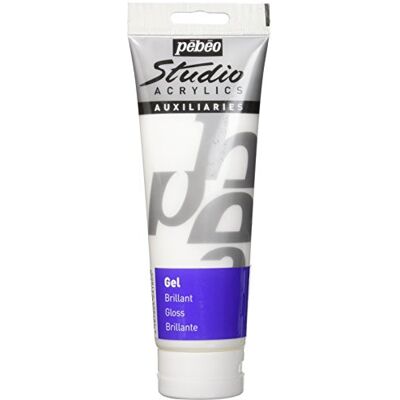 PEBEO 524180 250 ml Studio Acrylics Mediums Gloss Gel, transparent, beige PEBEO 524180 250 ml Studio Acrylics Mediums Gloss Gel, transparent, beige