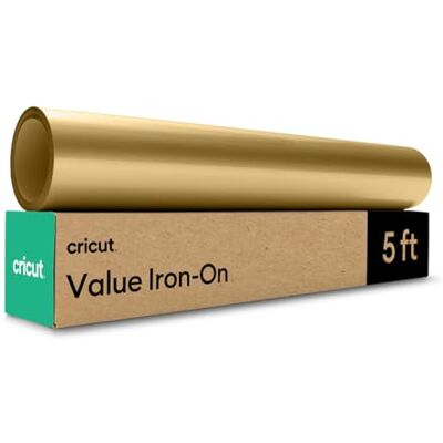 Cricut Value stryk på – guld – 12 tum x 1,5 m (1) Cricut Value stryk på – guld – 12 tum x 1,5 m (1)