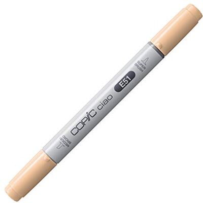 Copic Ciao märkpenna typ E – 51, mjölkig vit, mångsidig layoutmärkpenna med en medelbred och en penselspets Copic Ciao märkpenna typ E – 51, mjölkig vit, mångsidig layoutmärkpenna med en medelbred och en penselspets