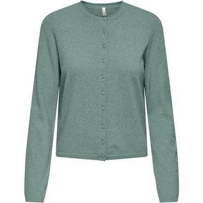 ONLY Onlloyal Life Ls O-hals knapp Cardi KNT, Chinois grön, M ONLY Onlloyal Life Ls O-hals knapp Cardi KNT, Chinois grön, M