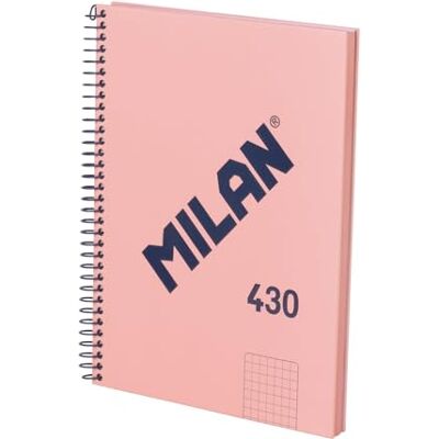 MILAN ® A5 inbunden anteckningsbok med rutnät 5 x 5 mm, 80 ark 95 gr/m² samling 430, rosa MILAN ® A5 inbunden anteckningsbok med rutnät 5 x 5 mm, 80 ark 95 gr/m² samling 430, rosa