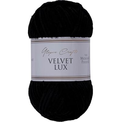 Utopia Crafts Velvet Lux Chenille Super Soft Chunky Yarn for Knitting and Crochet, 100g 110m (Black) Utopia Crafts Velvet Lux Chenille Super Soft Chunky Yarn for Knitting and Crochet, 100g 110m (Black)