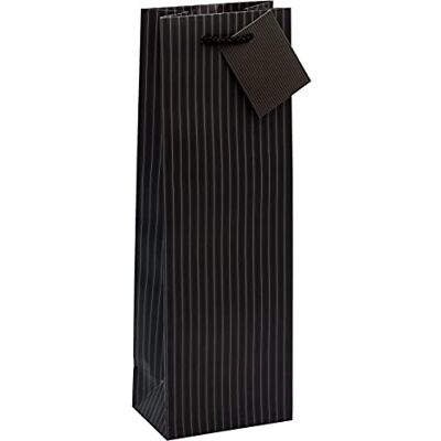 TSI 86280-A presentpåsar svart nålremsa, förpackning med 12, storlek: Flaska (12 x 8 x 36 cm) TSI 86280-A presentpåsar svart nålremsa, förpackning med 12, storlek: Flaska (12 x 8 x 36 cm)