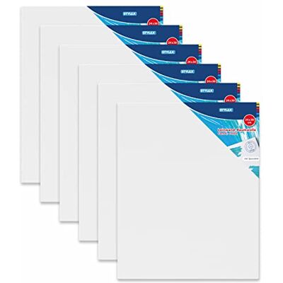 Stylex 28631-P6 – kilram 24 x 30 cm, med duk av 100% bomullstyg, grundad, häftad på baksidan, för olja, akryl och temperaturfärger, gouache – målning, 6 stycken Stylex 28631-P6 – kilram 24 x 30 cm, med duk av 100% bomullstyg, grundad, häftad på baksidan, för olja, akryl och temperaturfärger, gouache – målning, 6 stycken