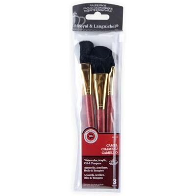 Royal & Langnickel Royal and Langnickel kamel hårmopp borste set (paket med 3) Royal & Langnickel Royal and Langnickel kamel hårmopp borste set (paket med 3)