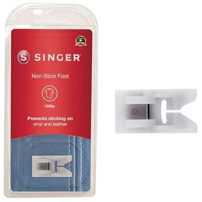 Singer Non-Stick Presser Foot Ideal for Sewing Leather, Vinyl, Plastic, Oilcloth & Laminated Fabrics Smooth Glide with Teflon Coating Works Best On Sewing Machines Singer Non-Stick Presser Foot Ideal for Sewing Leather, Vinyl, Plastic, Oilcloth & Laminated Fabrics Smooth Glide with Teflon Coating Works Best On Sewing Machines
