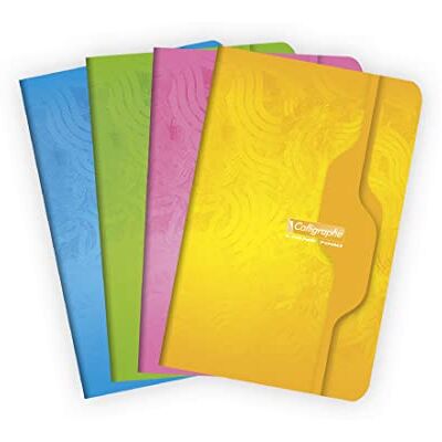 Calligraphe Clairefontaine – ref 70C – kalligrafi häftad rygg anteckningsbok (48 ark) – 11 x 17 cm, fyrkantigt linjerat, 70 gsm velumpapper, offsetkortfodral, blandade färger – förpackning med 10 Calligraphe Clairefontaine – ref 70C – kalligrafi häftad rygg anteckningsbok (48 ark) – 11 x 17 cm, fyrkantigt linjerat, 70 gsm velumpapper, offsetkortfodral, blandade färger – förpackning med 10
