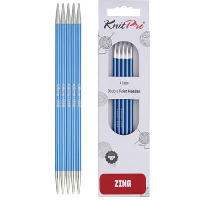 KnitPro Zing nålspel 15 cm (6 tum) 4 mm KnitPro Zing nålspel 15 cm (6 tum) 4 mm