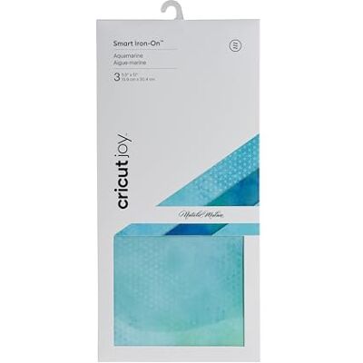 Cricut Joy Smart Iron On Aquamarine 30 cm (12 fot) 3 x värmeöverföring vinylark (HTV) För användning med Joy Cricut Joy Smart Iron On Aquamarine 30 cm (12 fot) 3 x värmeöverföring vinylark (HTV) För användning med Joy
