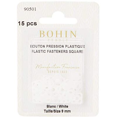 Bohin plastknappar fyrkantiga 9 mm – x 15, en Bohin plastknappar fyrkantiga 9 mm – x 15, en