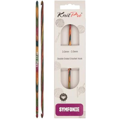 KnitPro KP20720 3 3,5 mm Symfonie virkade dubbeländade krokar, flerfärgad KnitPro KP20720 3 3,5 mm Symfonie virkade dubbeländade krokar, flerfärgad