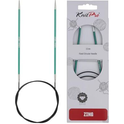 KnitPro Knit Pro KP47095 Zing: Fasta cirkulära stickstift: 60 cm x 3,00 mm, 3 mm, grön KnitPro Knit Pro KP47095 Zing: Fasta cirkulära stickstift: 60 cm x 3,00 mm, 3 mm, grön