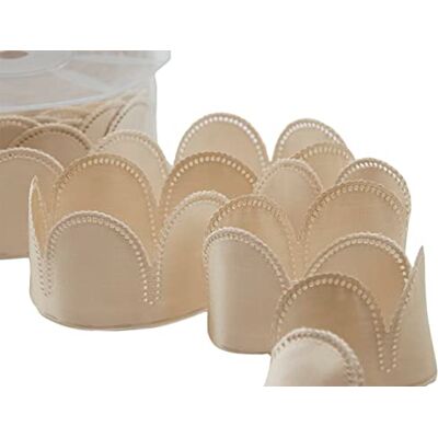 Furlanis Tape Daisy Confetti, Taft, Bröllop och förpackningar, Italiensk Tyg Beige, 37 stycken 5 kronblad, 50 mm x 10 m Furlanis Tape Daisy Confetti, Taft, Bröllop och förpackningar, Italiensk Tyg Beige, 37 stycken 5 kronblad, 50 mm x 10 m