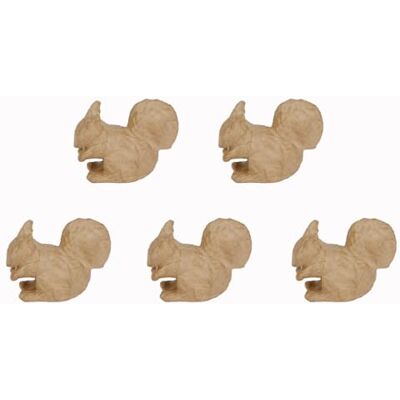 décopatch AP192Cpack Un lot de 5 supports en papier brun pulpé 10,5x5,5x7,5 cm, Ecureuil décopatch AP192Cpack Un lot de 5 supports en papier brun pulpé 10,5x5,5x7,5 cm, Ecureuil