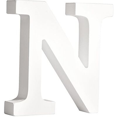 Rayher 62665000 MDF bokstav N, vit, 11 cm, tjocklek 2 cm, 3D-bokstäver trä, träbokstäver stora Rayher 62665000 MDF bokstav N, vit, 11 cm, tjocklek 2 cm, 3D-bokstäver trä, träbokstäver stora
