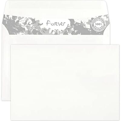 Clairefontaine 65946 C Forever Pack med 500 självhäftande kuvert 11,4 x 16,2 cm 80 g vit Clairefontaine 65946 C Forever Pack med 500 självhäftande kuvert 11,4 x 16,2 cm 80 g vit