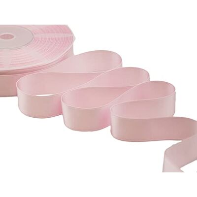 Furlanis Dubbelsidigt satinband, Italienskt tyg Baby-rosa, 25 mm x 50 m Furlanis Dubbelsidigt satinband, Italienskt tyg Baby-rosa, 25 mm x 50 m