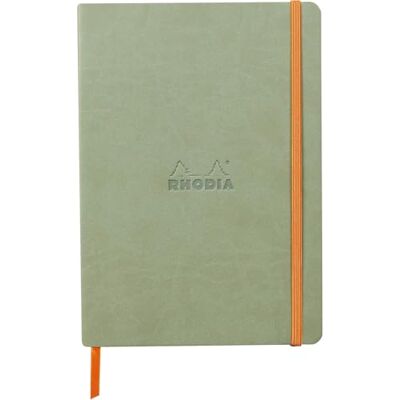 Rhodia 117375C – anteckningsblock mjukt fodral rama DIN A5 (14,8 x 21 cm), 80 ark, linjerat Clairefontaine papper elfenben 90 g bokmärke, gummistängning, skydd av konstläder celadon, 1 styck Rhodia 117375C – anteckningsblock mjukt fodral rama DIN A5 (14,8 x 21 cm), 80 ark, linjerat Clairefontaine papper elfenben 90 g bokmärke, gummistängning, skydd av konstläder celadon, 1 styck