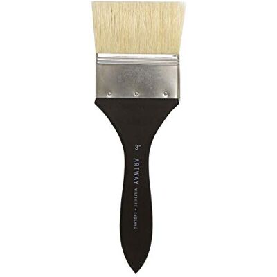 Artway 7,6 cm platt pensel – kort handtag – gris hår Artway 7,6 cm platt pensel – kort handtag – gris hår