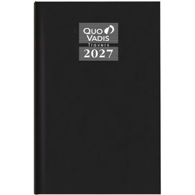 QUO VADIS Agenda 2025 Travers Journalier Fransk Korex Svart 12 månader januari till december 13 x 21 cm vitt Clairefontaine papper fransk tillverkning QUO VADIS Agenda 2025 Travers Journalier Fransk Korex Svart 12 månader januari till december 13 x 21 cm vitt Clairefontaine papper fransk tillverkning