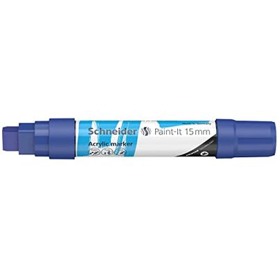 Schneider 120303 Paint-It akrylpenna (med 15 mm kilspets, högtäckande akrylfärger för trä, duk, sten och mycket mer.) 1 st, blå Schneider 120303 Paint-It akrylpenna (med 15 mm kilspets, högtäckande akrylfärger för trä, duk, sten och mycket mer.) 1 st, blå