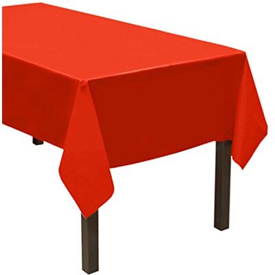 Party Essentials Tung rektangulär plast bordsskydd finns i 24 färger, 54 x 108, 3-räknade, röd Party Essentials Tung rektangulär plast bordsskydd finns i 24 färger, 54 x 108, 3-räknade, röd