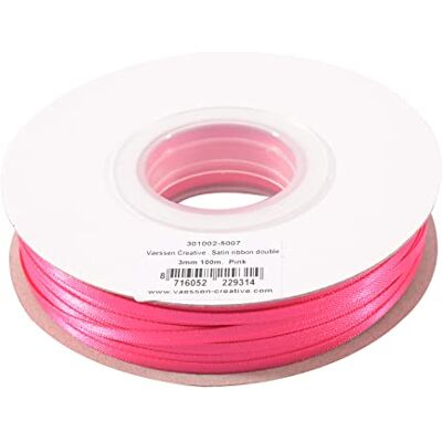 Creative Rosa Satinband, 3 mm x 100 m dubbelsatinband, Schleifenband, Dekoband, Geschenkband, Stoffband för Hochzeit, Taufe och Geburtstagsgeschenke, 3 mm, rosa Creative Rosa Satinband, 3 mm x 100 m dubbelsatinband, Schleifenband, Dekoband, Geschenkband, Stoffband för Hochzeit, Taufe och Geburtstagsgeschenke, 3 mm, rosa