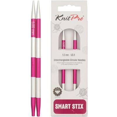KnitPro KP42127 SmartStix nålspetsar, metall, kula, 5 mm KnitPro KP42127 SmartStix nålspetsar, metall, kula, 5 mm