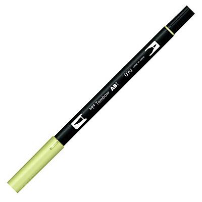 Tombow ABT-090 fiberpenna ABT dubbel pensel penna med två spetsar, citronkräm Tombow ABT-090 fiberpenna ABT dubbel pensel penna med två spetsar, citronkräm