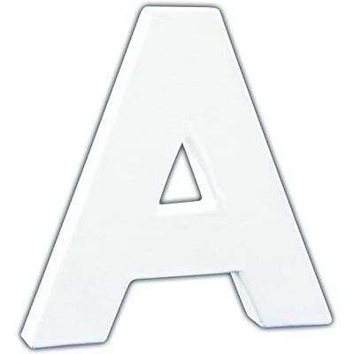 décopatch AC730Cpack Un Lot de 5 supports en papier blanc mâché 1,5x10,5x12 cm, Petite lettre A décopatch AC730Cpack Un Lot de 5 supports en papier blanc mâché 1,5x10,5x12 cm, Petite lettre A
