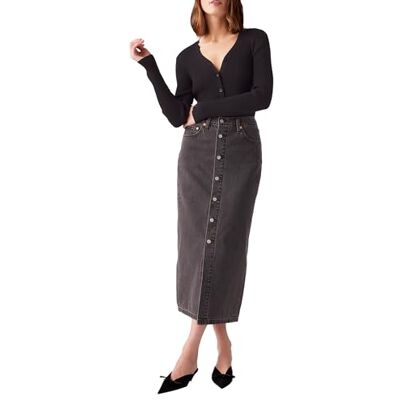 Levi's Knapp midi kjol kjol, Kan vi föredrar, 23W Levi's Knapp midi kjol kjol, Kan vi föredrar, 23W