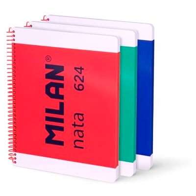 MILAN 3-pack A4-anteckningsblock med inbunden, linjerat papper (7 mm), 80 ark på 95 gr/m², Nata samling 624 since 1918 MILAN 3-pack A4-anteckningsblock med inbunden, linjerat papper (7 mm), 80 ark på 95 gr/m², Nata samling 624 since 1918
