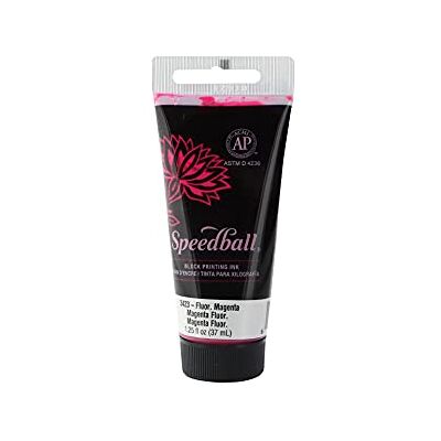Speedball 37 ml 35 ml vattenlöslig block bläck fluorescerande magenta, blocktryck, lino-tryck, skärmtryck, för konstnärskit Speedball 37 ml 35 ml vattenlöslig block bläck fluorescerande magenta, blocktryck, lino-tryck, skärmtryck, för konstnärskit