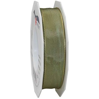 PRÄSENT Lyon trådbundet taftband, antikt grön, 25 mm-25 m PRÄSENT Lyon trådbundet taftband, antikt grön, 25 mm-25 m