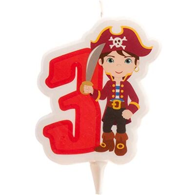 BCI - Pirata 3 - White - 7 cm - Birthday Candle BCI - Pirata 3 - White - 7 cm - Birthday Candle