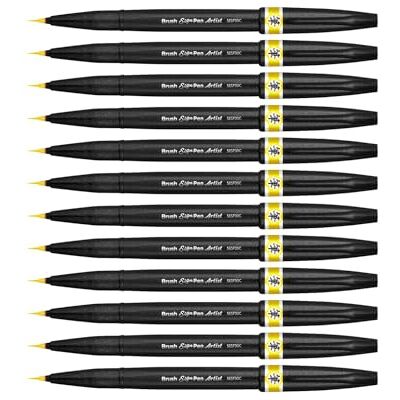 Pentel SESF30C-GX extra fin penselspets, 12 stycken gul Pentel SESF30C-GX extra fin penselspets, 12 stycken gul
