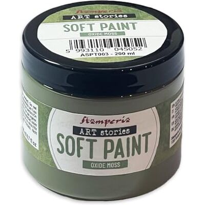 Stamperia Soft Paint for Crafts, Chalk Paint with a Matt Finish for Excellent Covering, Soft Tone, Perfect as a Base Coat for Any Surface (200ml) (Oxide Moss) Stamperia Soft Paint for Crafts, Chalk Paint with a Matt Finish for Excellent Covering, Soft Tone, Perfect as a Base Coat for Any Surface (200ml) (Oxide Moss)