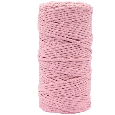 Creative makramégarn, gammelrosa, 3 mm x 100 m, 100% bomull, finns i olika färger, DIY, hantverk av dekoration som blomkorg, vägghängning, vindljus, drömfångare Creative makramégarn, gammelrosa, 3 mm x 100 m, 100% bomull, finns i olika färger, DIY, hantverk av dekoration som blomkorg, vägghängning, vindljus, drömfångare